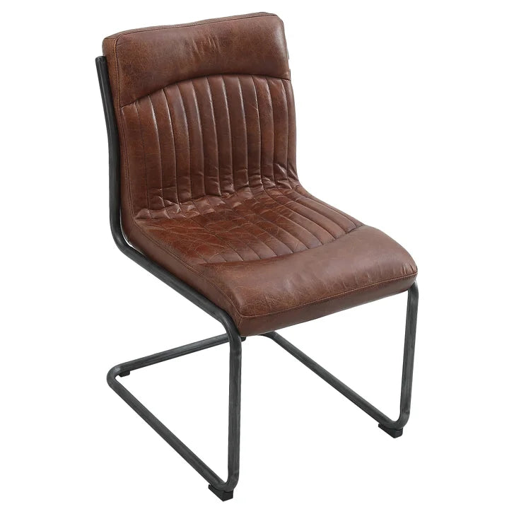 Nella Top Grain Leather Chair, 2-pack