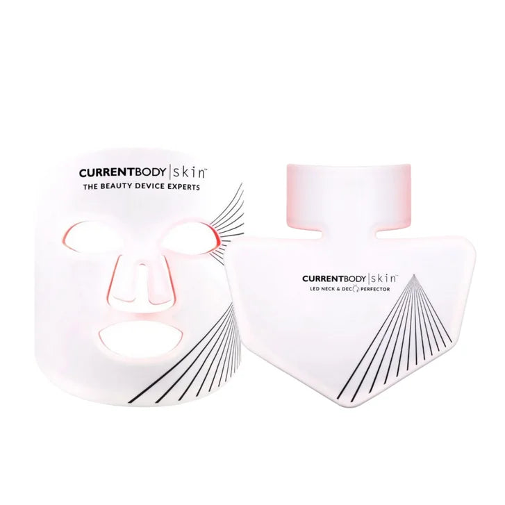 CurrentBody Skin LED Red Light Therapy Mask and LED Neck & Décolletage Mask Bundle