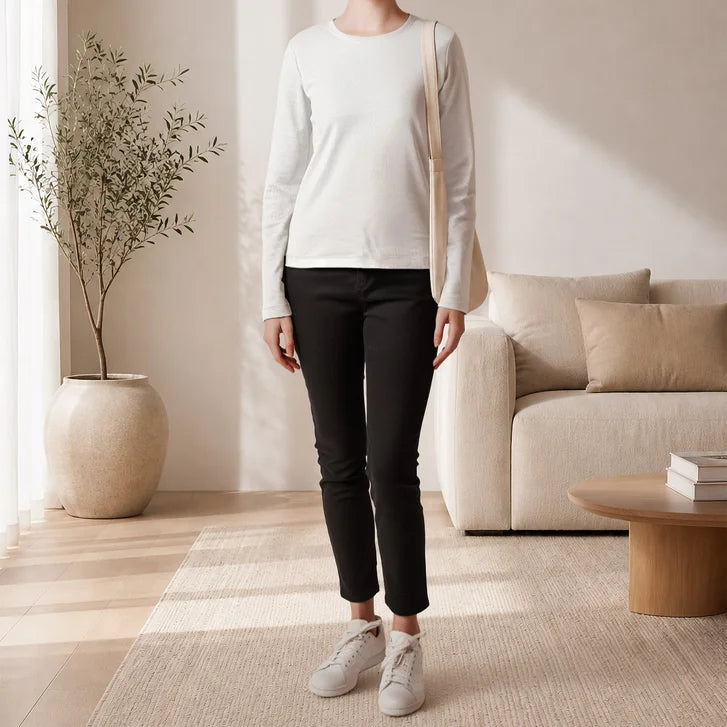 United Colors of Benetton Women’s Long Sleeve Supima Top