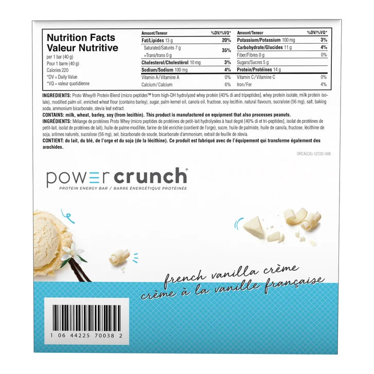 Power Crunch, Protein Bars, 12 × 40 g