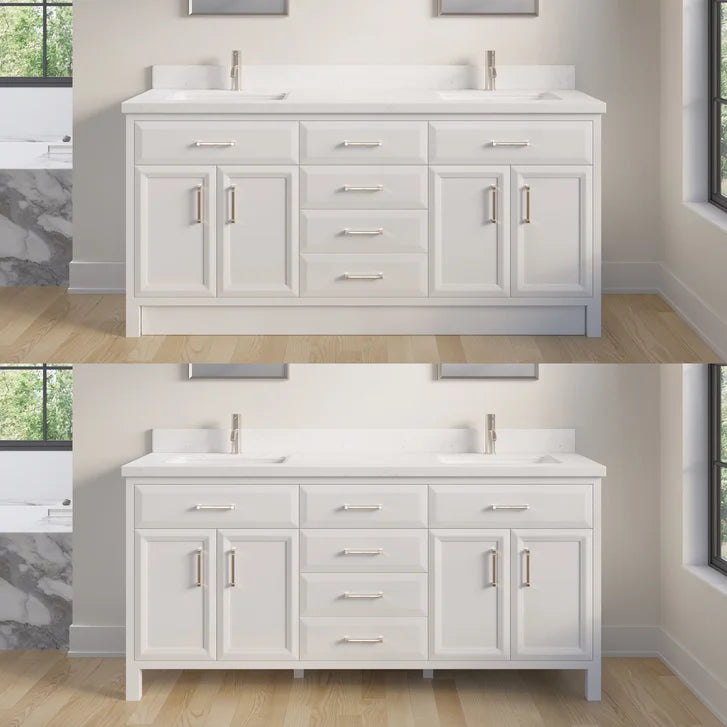 Studio Bathe Calais III Vanity in White Finish with Engineered Stone Countertop