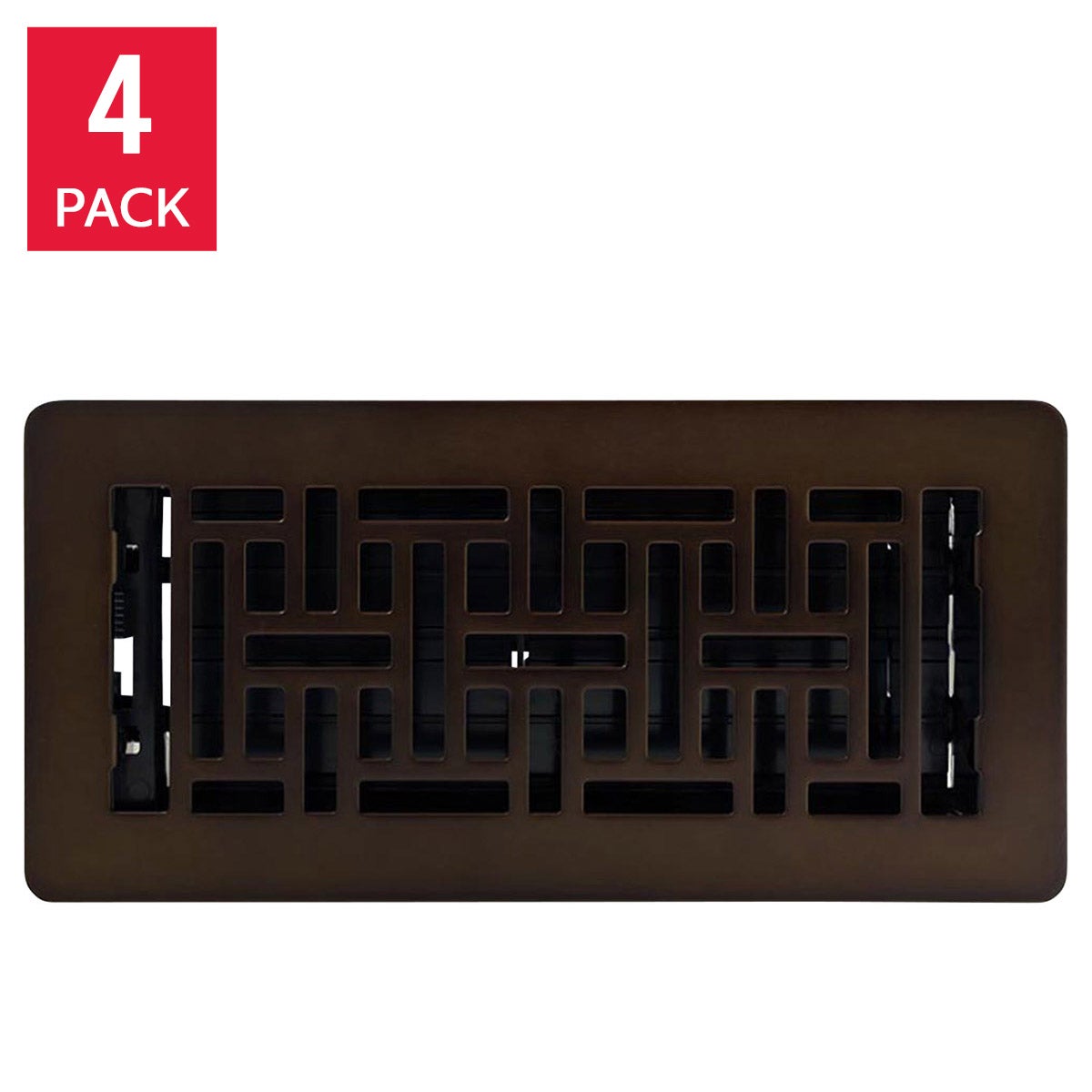 Manor House Rubbed Bronze Low Profile Floor Registers, 4-pack