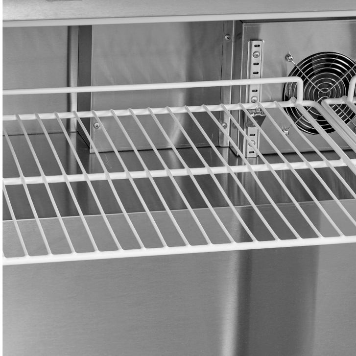 Midea Commercial 72 in. 20 cu ft. Stainless Steel Solid door Sandwich and Salad Prep Table