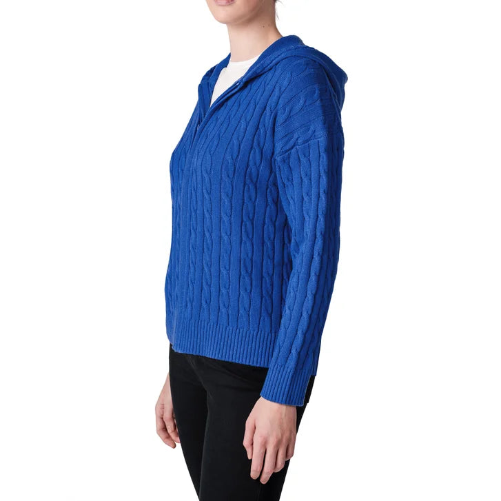United Colors of Benetton Women’s Full Zip Cable Hoodie