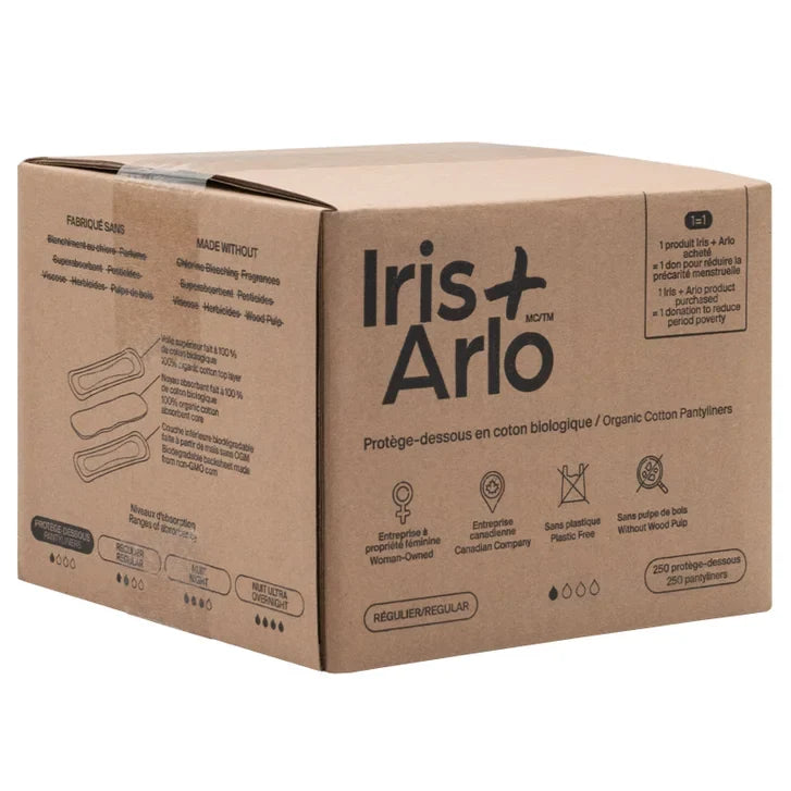Iris + Arlo Organic Cotton Regular Pantyliners, 250-count
