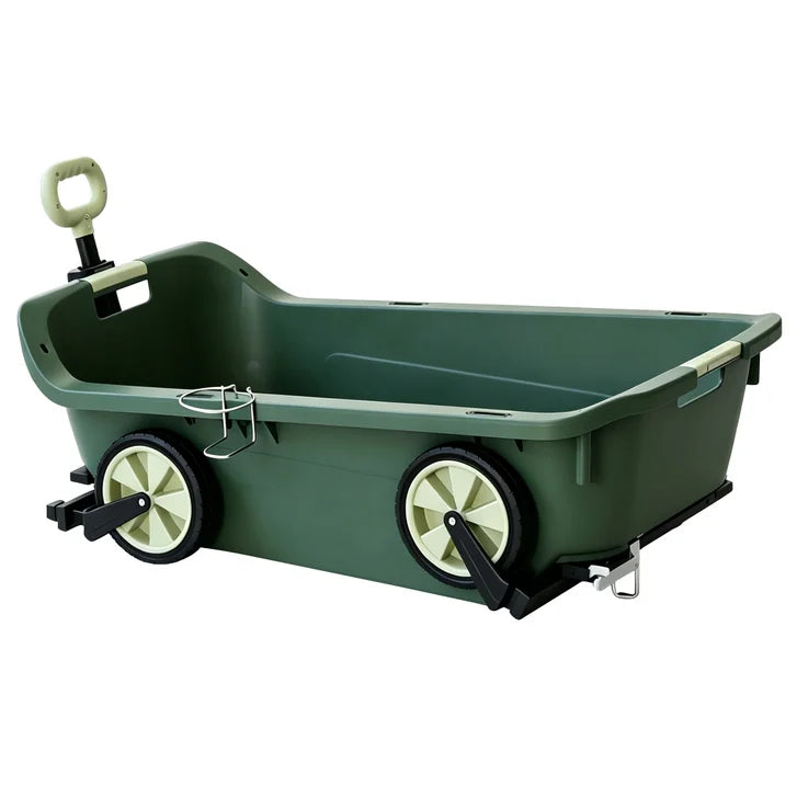 Seina Heavy Duty Plastic Utility Wagon with Fold-Up Wheels
