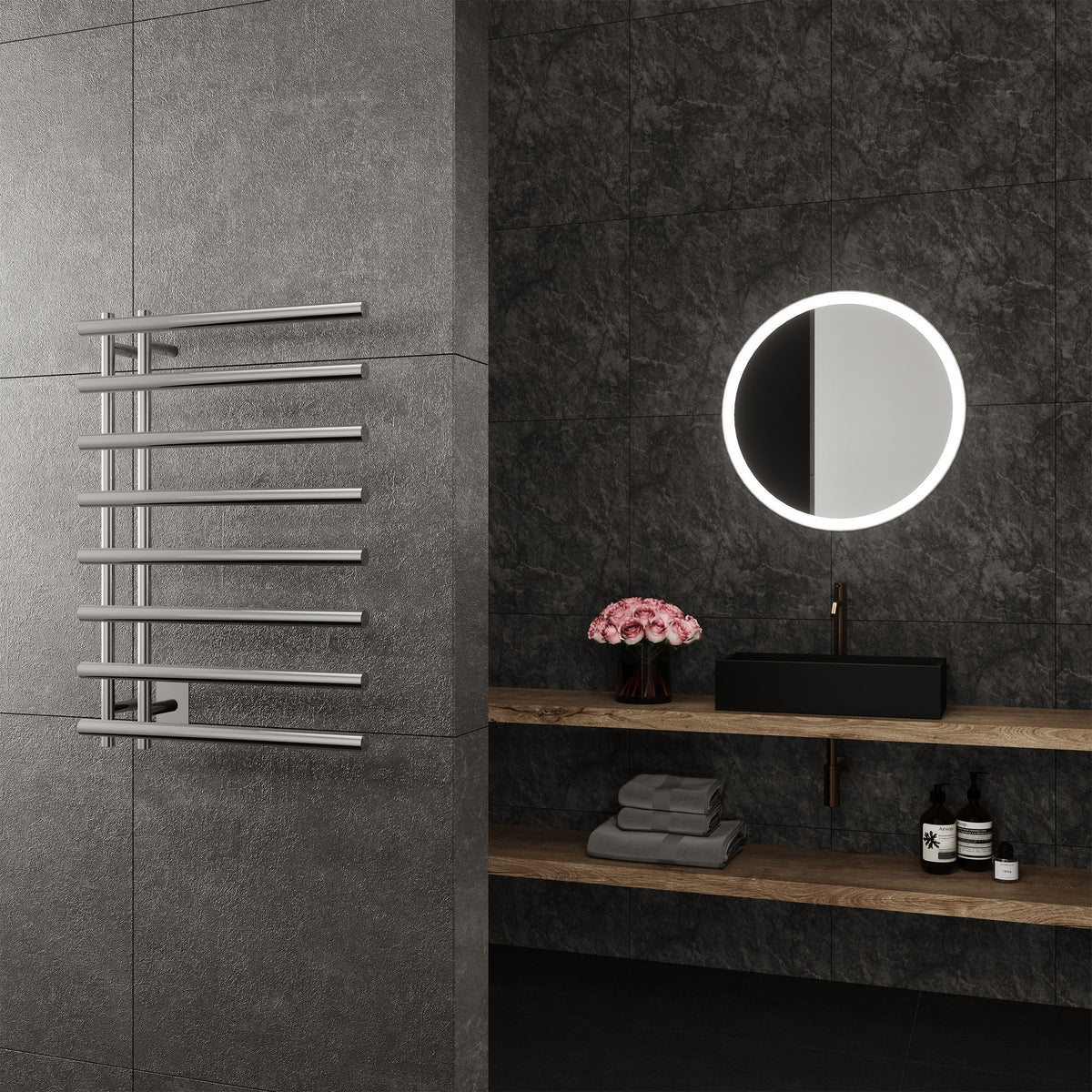 Paris Mirror Leto 8 Bar Towel Warmer