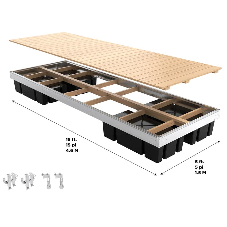Multinautic QPF495 Aluminum Floating Dock with Cedar Decking