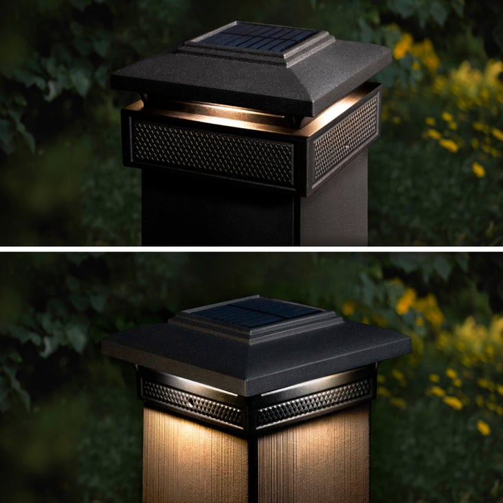 Classy Caps Lumineer Smart Solar Post Cap Light, 2-pack