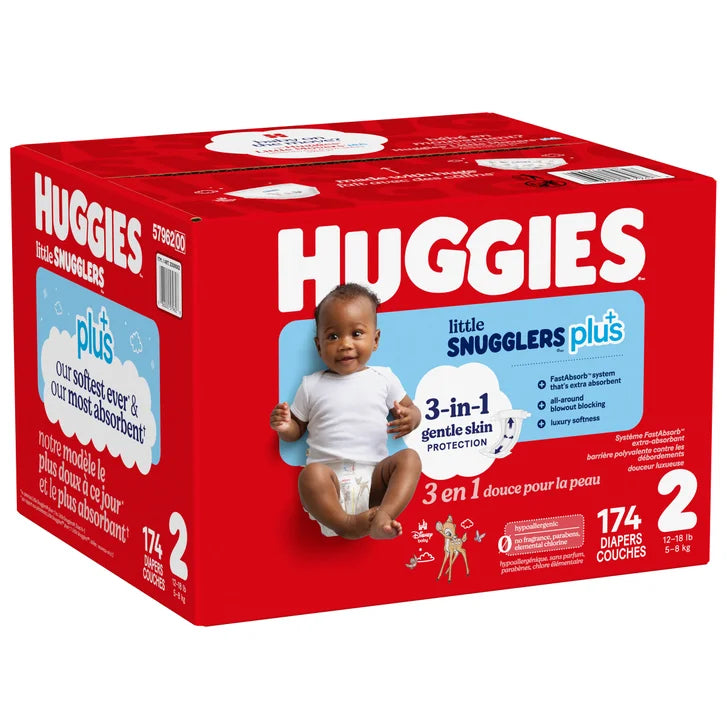 Huggies Little Snugglers Plus Diapers, Sizes 1 - 2