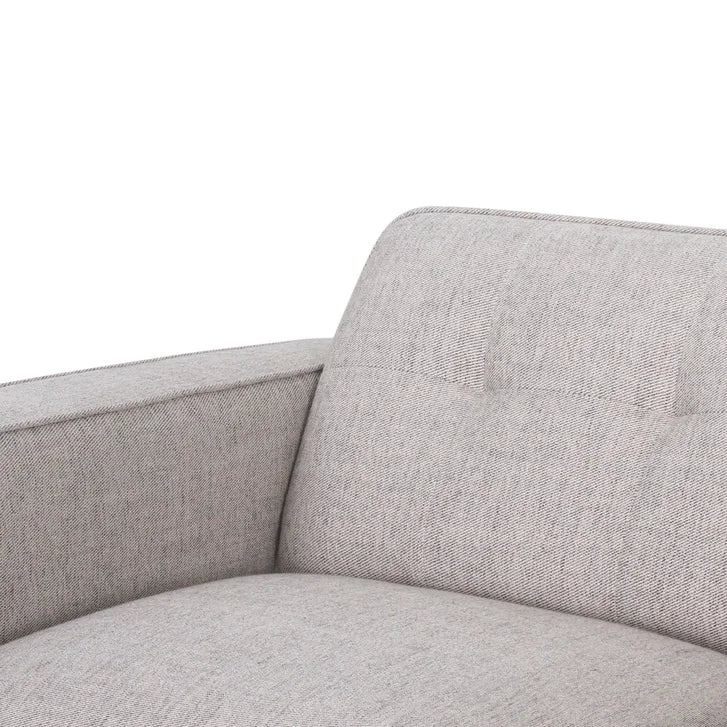 Fabric Loveseat with Solid Oak Base