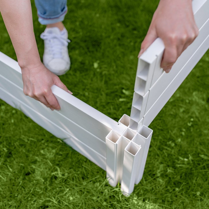 4 ft. x 4 ft. White Vinyl Raised Garden Bed 2-pack