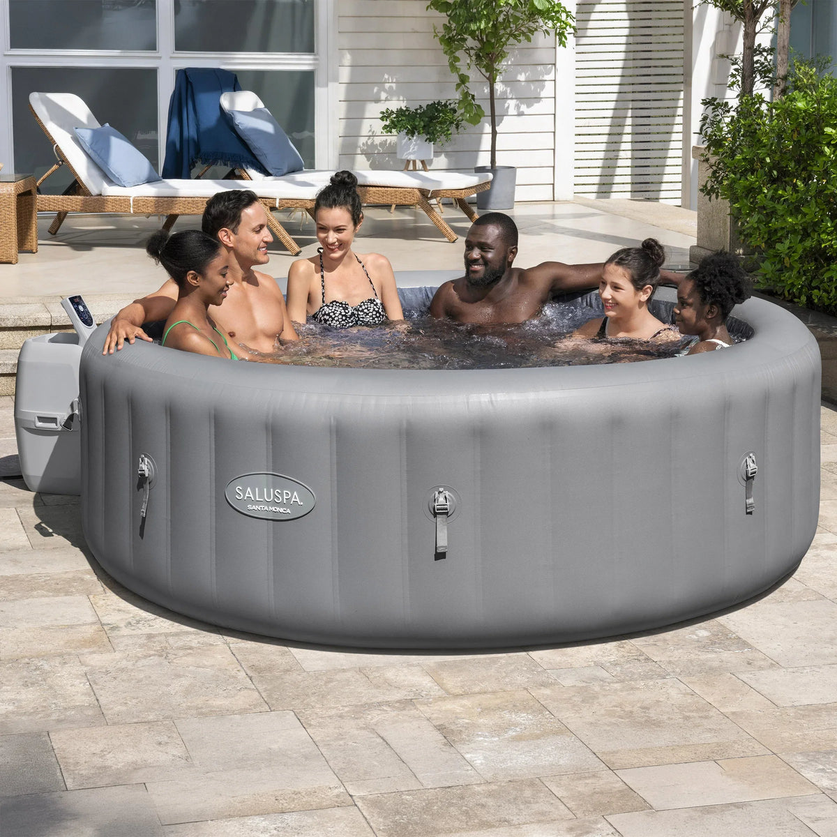 SaluSpa Santa Monica Smart AirJet 5-7 person Inflatable Spa with App-Control