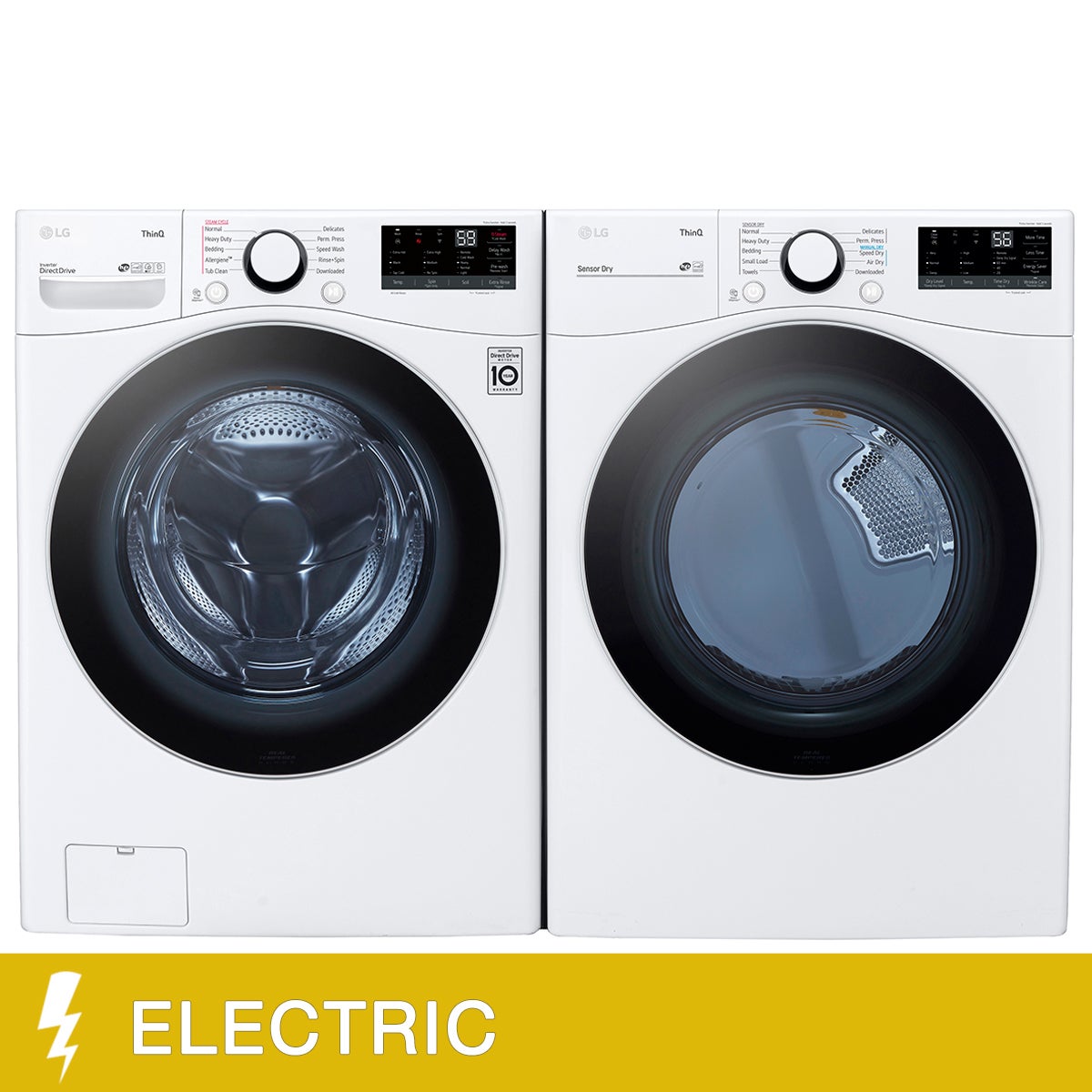 LG Laundry Bundle 5.2 cu ft. Front Load Washer and 7.4 cu ft. Electric Dryer