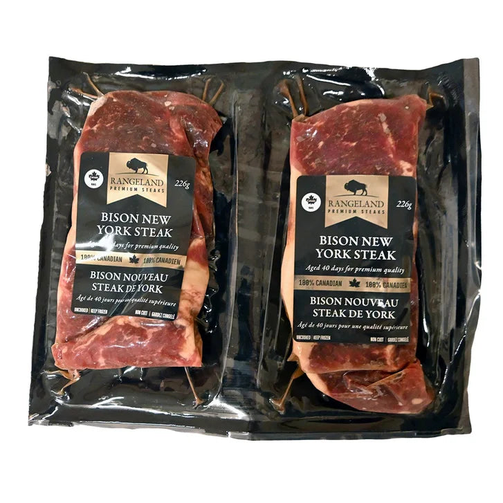 Canadian Rangeland Bison New York Steak, 285 g (10 oz) x 6-pack