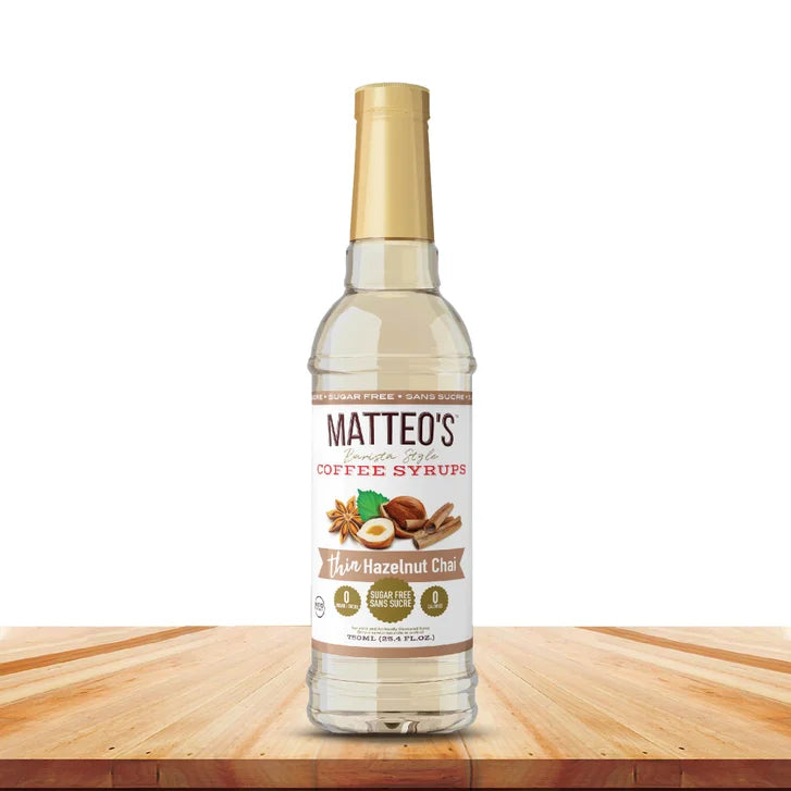 Matteo's Sugar-Free Coffee Syrup Variety Pack, 6 × 750 mL + 1 pump