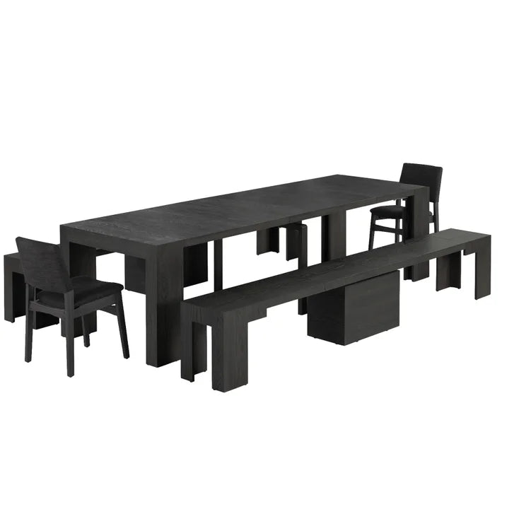 Transformer Table 5-piece Dining Table Includes 2 Benches and 2 Chairs