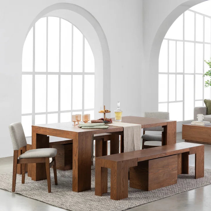 Transformer Table 5-piece Dining Table Includes 2 Benches and 2 Chairs