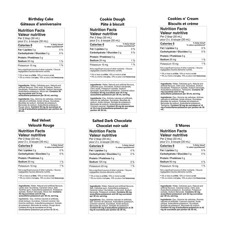 Matteo's Sugar-Free Coffee Syrup Variety Pack, 6 × 750 mL + 1 pump