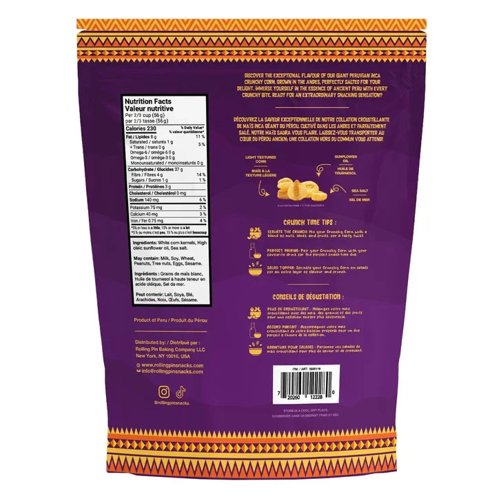 Rolling Pin Giant Peruvian Inca Crunchy Corn, Sea Salt, 793 g