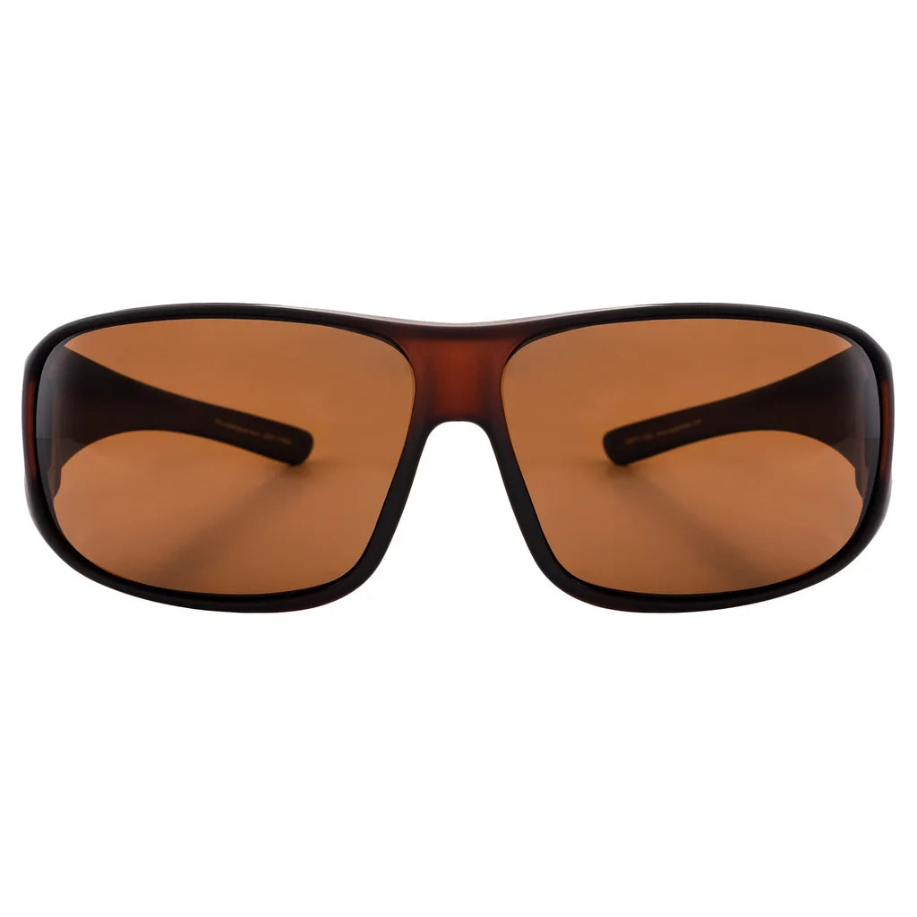 ESP Eyewear Over-the-Glasses Polarized Sunglasses, Large Brown