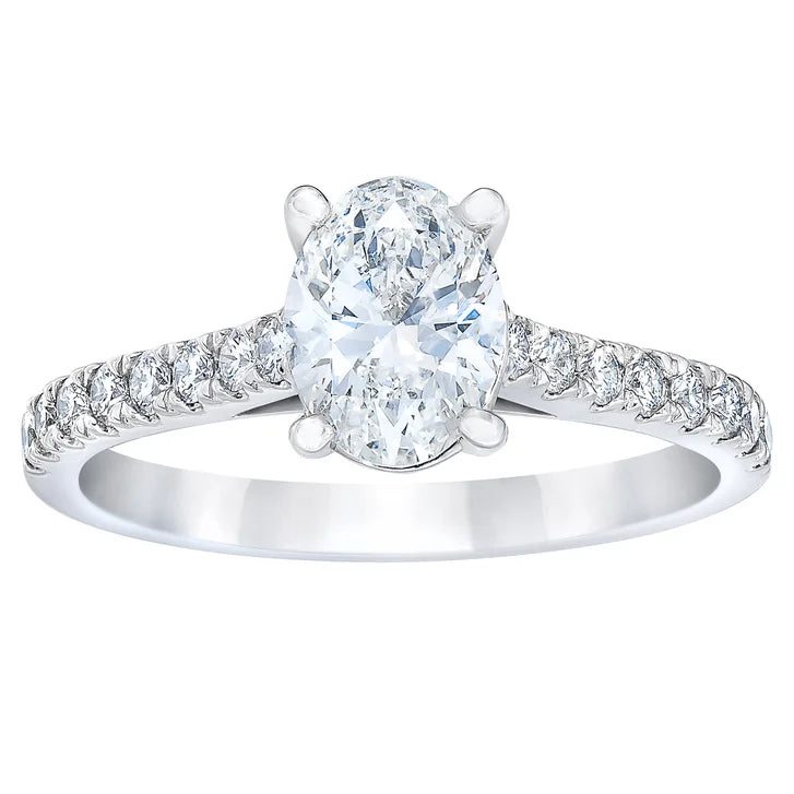 1.88 ctw Oval Cut and Round Brilliant, Clarity VS1, Colour G, Diamond Wedding Set