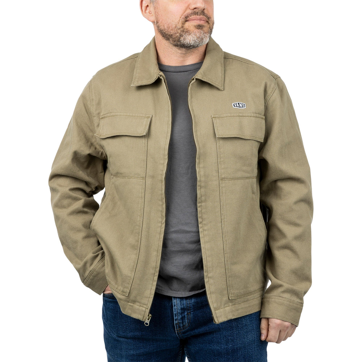 Vans Men's Mcavoy Zip Station Jacket – Casual Full-Zip Coat with Collar