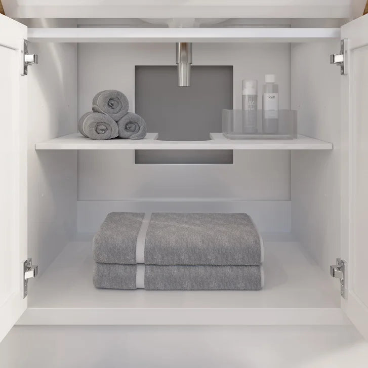 Studio Bathe Calais III Vanity in White Finish with Engineered Stone Countertop