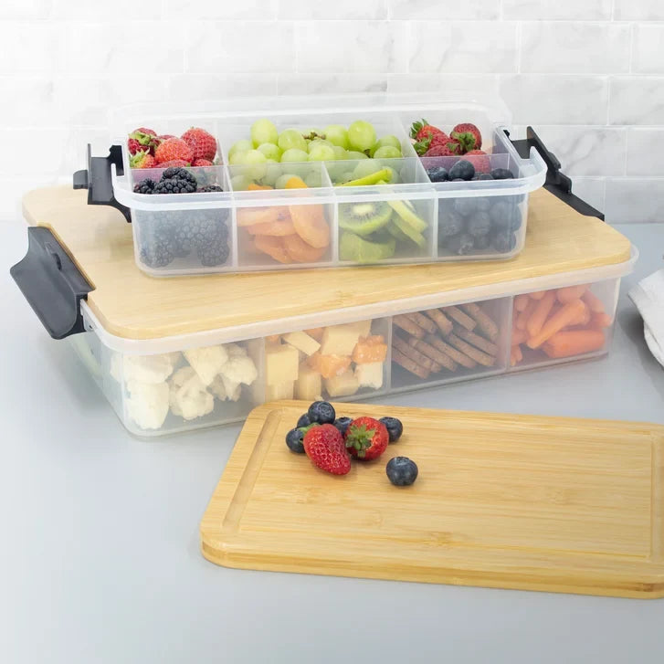Sabatier Snacklebox Set with Bamboo Lid, 2-pieces