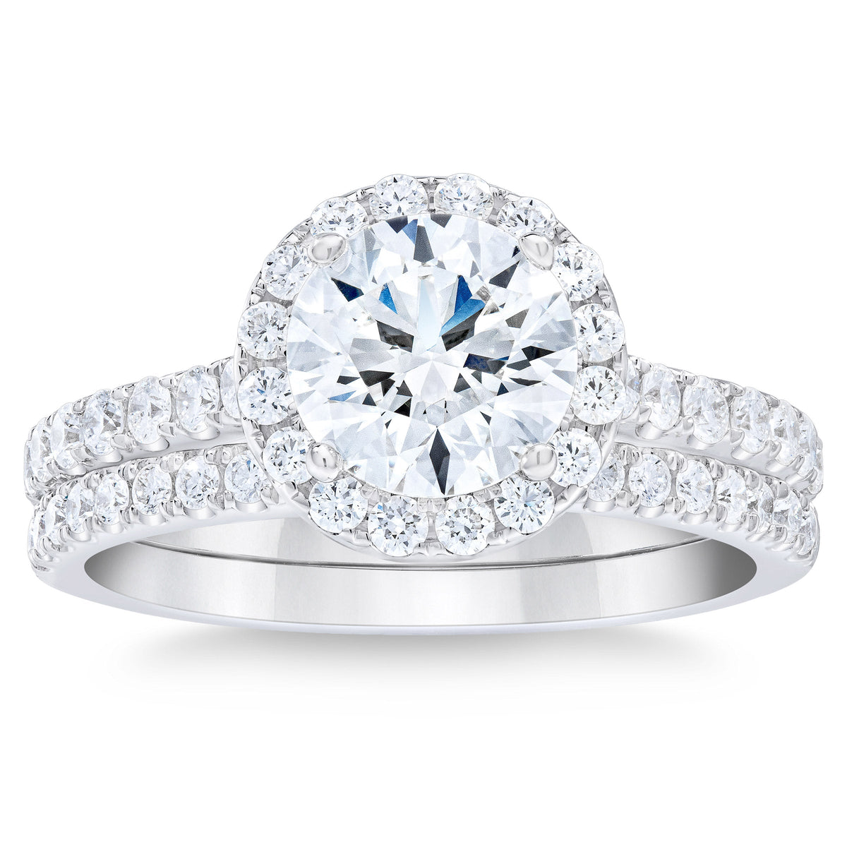 2.46 ctw Round Brilliant Cut, VVS2 Clarity, I Colour, Diamond Wedding Set