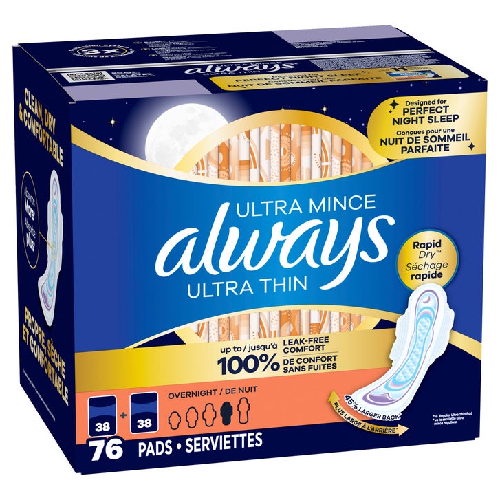Always Ultra Thin Overnight Pads, 76-count