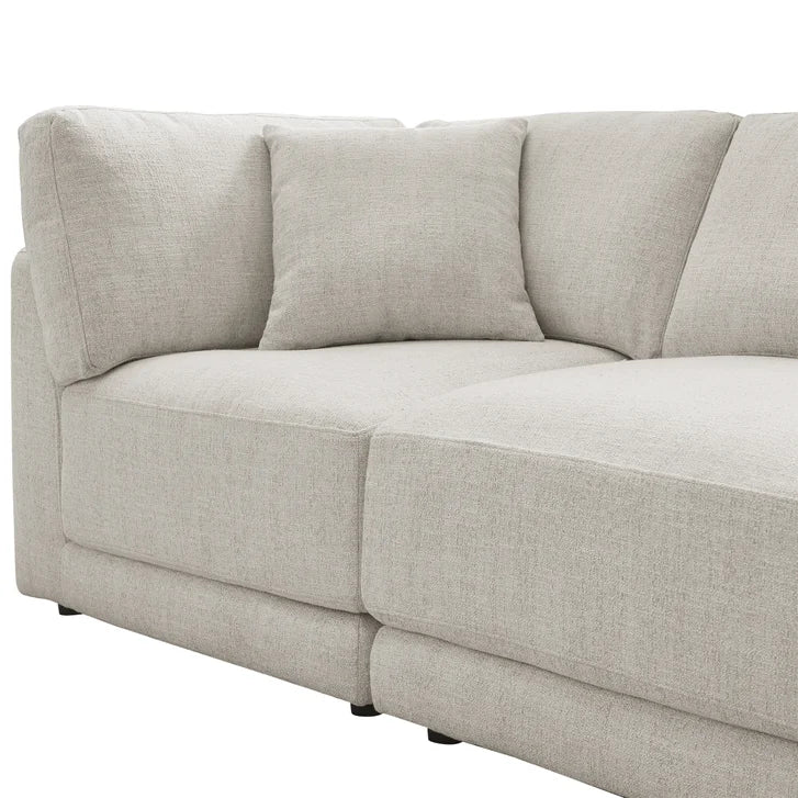 Aiden & Ivy Dayna 4-piece Modular Fabric Sofa with Ottoman