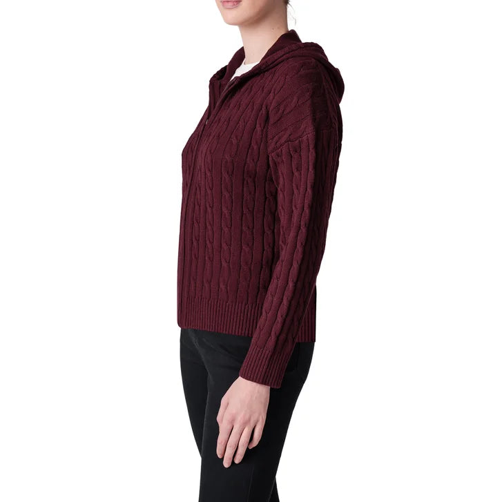 United Colors of Benetton Women’s Full Zip Cable Hoodie