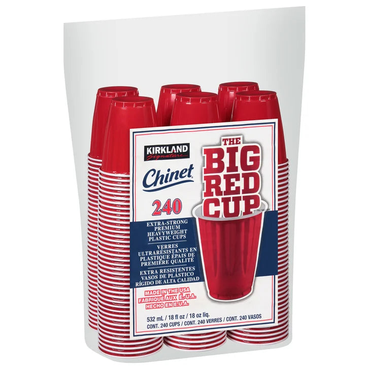 Kirkland Signature The Big Red Cup Heavyweight 18-oz. Plastic Cold Cups, 240-count