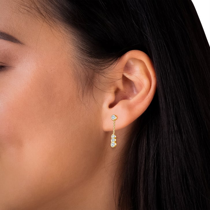 Round Brilliant Diamond Dangle Earrings (0.40 ctw)