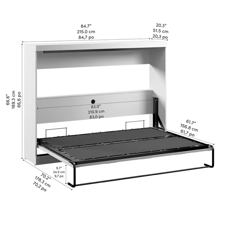 Bestar Oasis Premium Horizontal Queen Wall Bed