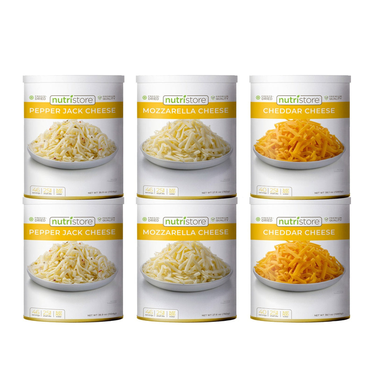 Nutristore Freeze Dried Cheese Variety, 6 Cans