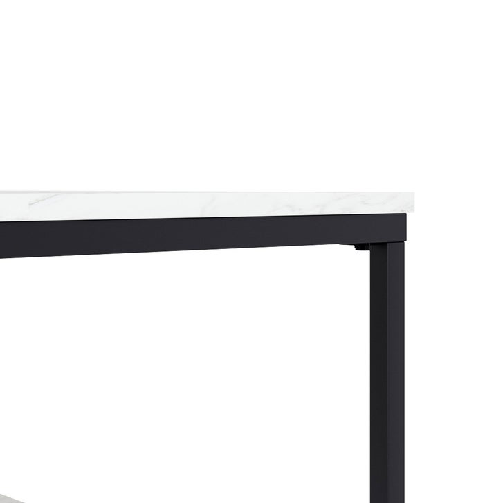 Appollo Brigitte 2-tiered Metal Coffee Table with Marble Top