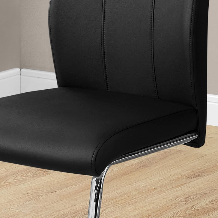 Geri Contemporary Dining Chair, 2-pack with Chrome Frame