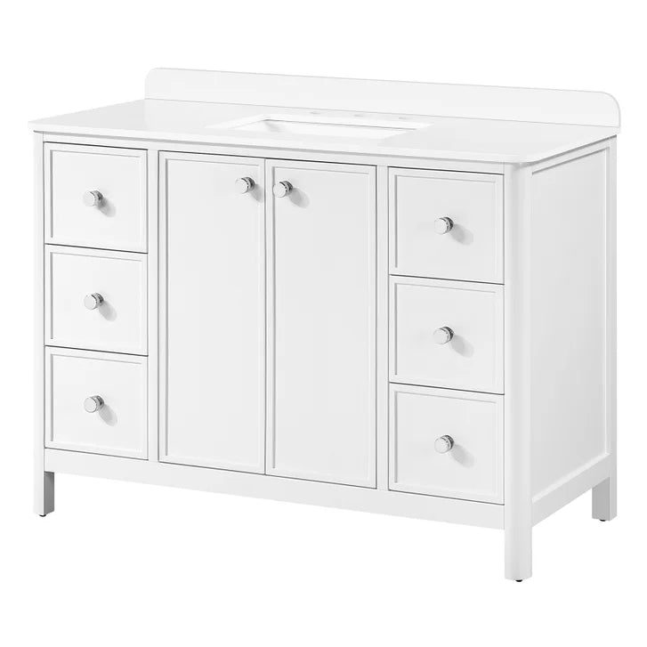 OVE Decors Margie Vanity in White Finish with Quartz Countertop