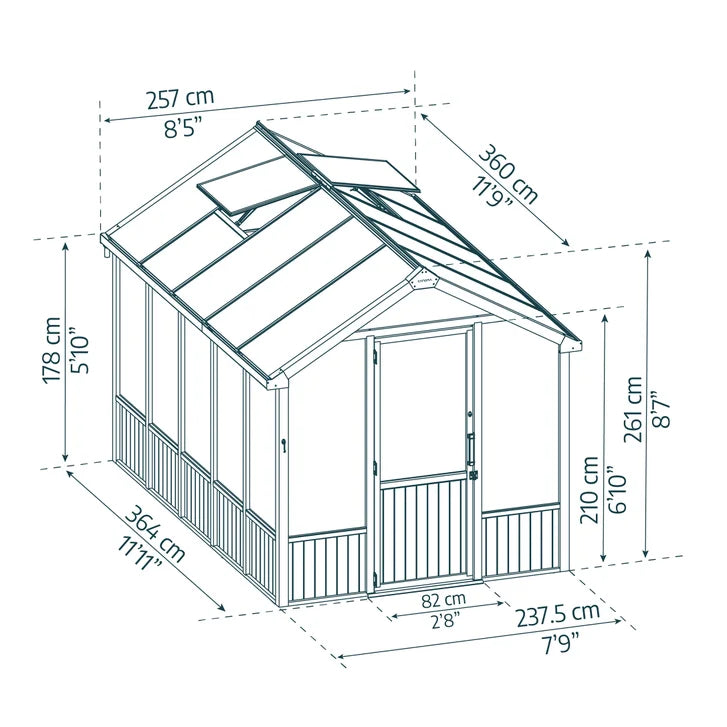 Canopia by Palram Natura Cedar Wood 8 ft. x 12 ft. Greenhouse
