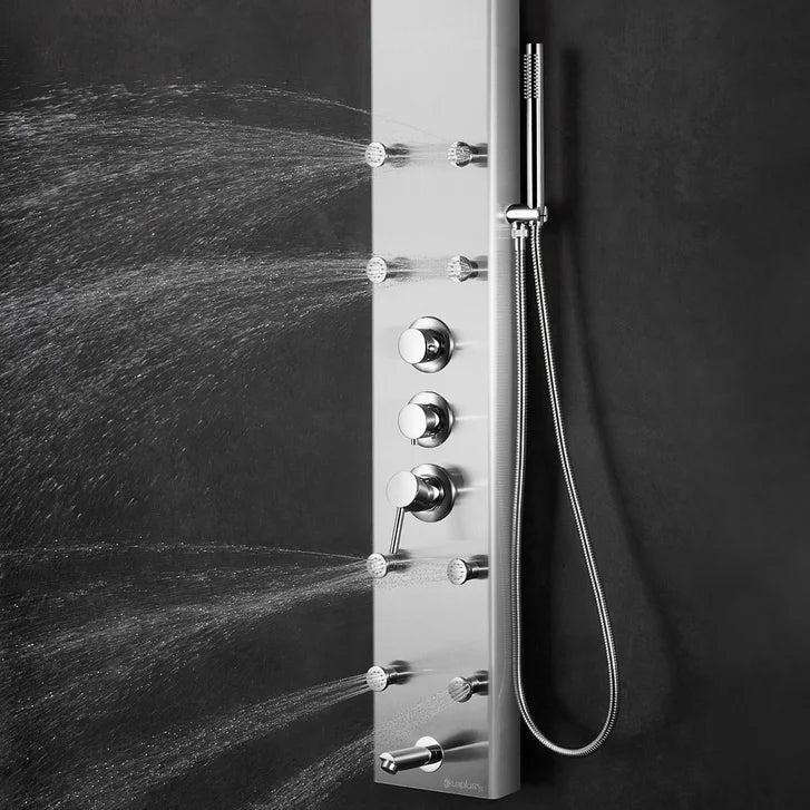 Akuaplus Amelia Pressure Balance Shower Panel with 8 Body Jets