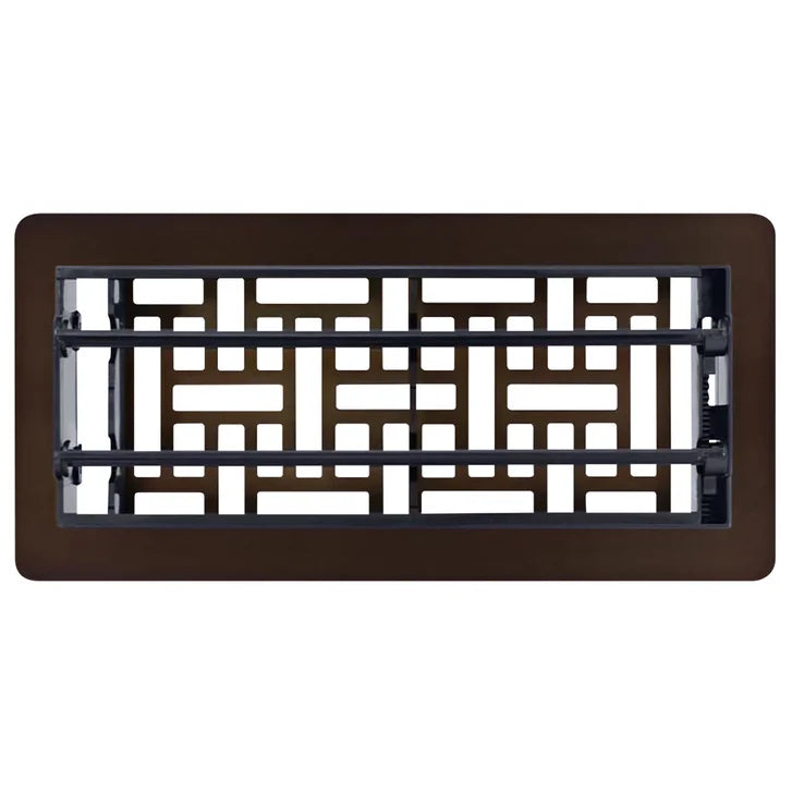 Manor House Rubbed Bronze Low Profile Floor Registers, 4-pack