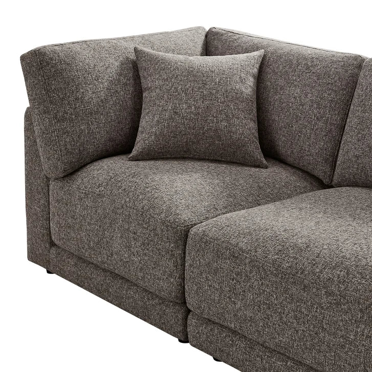 Aiden & Ivy Dayna 4-piece Modular Fabric Sofa with Ottoman