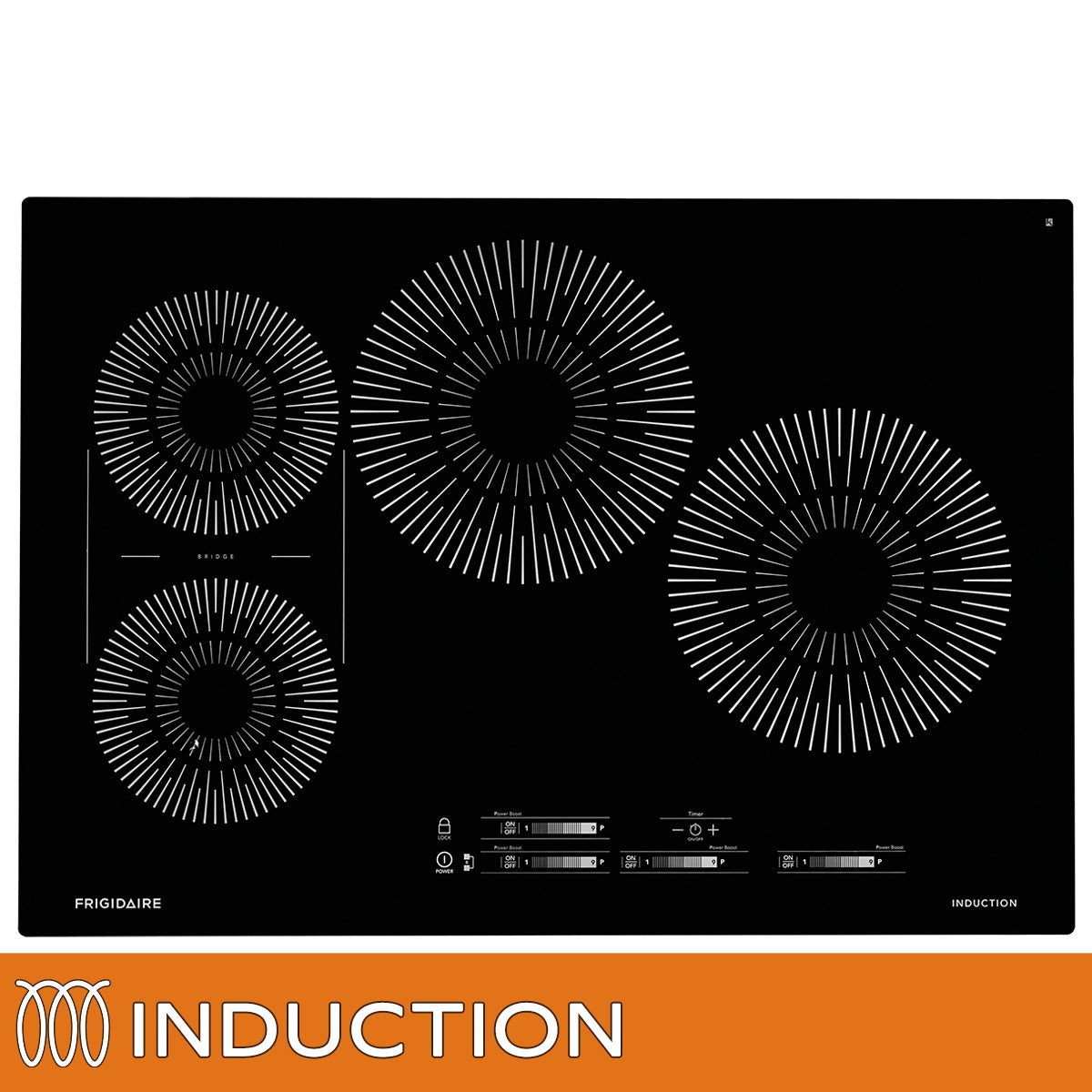 Frigidaire 30 in Induction Black 4 Element Cooktop with Pan Detection