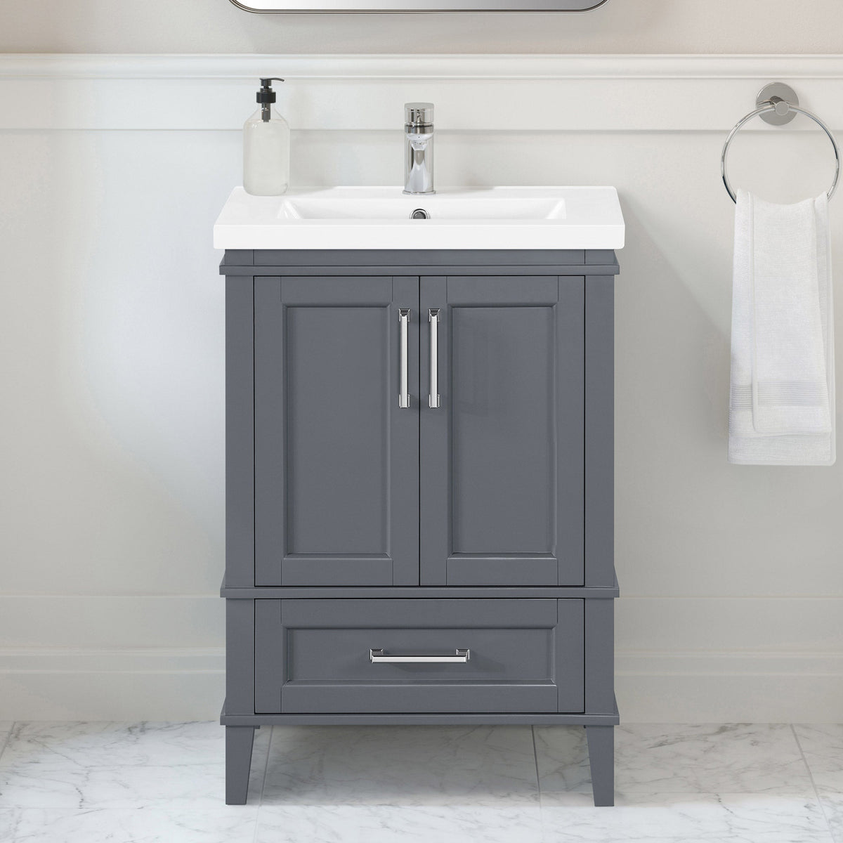 OVE Decors Navata 24 in. Vanity With White Ceramic Top