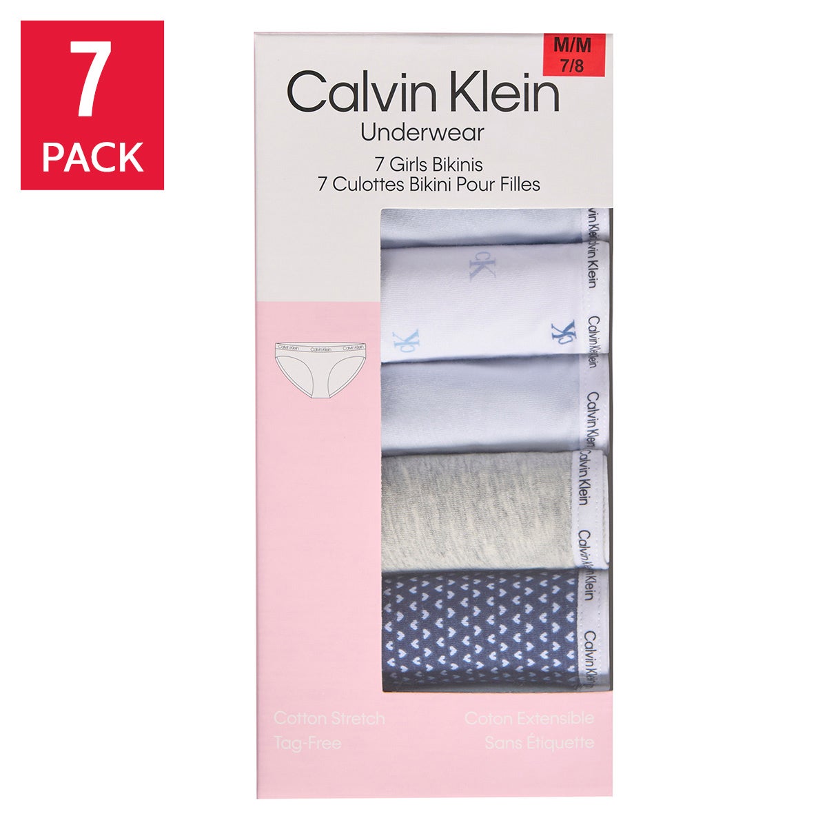 Calvin Klein Girls Bikini, 7-pack