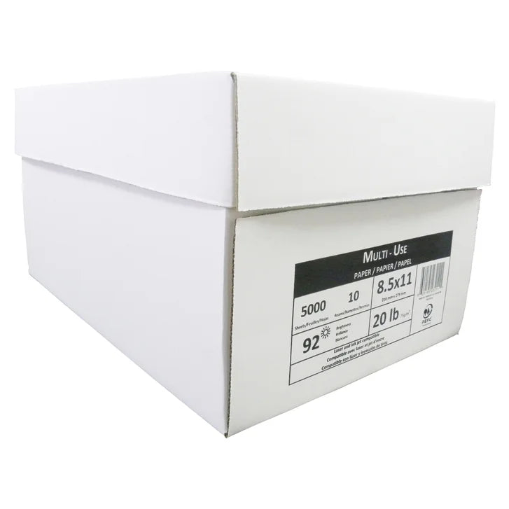 Xerographic Printer Paper, Letter, 8.5 in. x 11 in., 92 Bright, 20 lb., Case Pricing Order of 40+