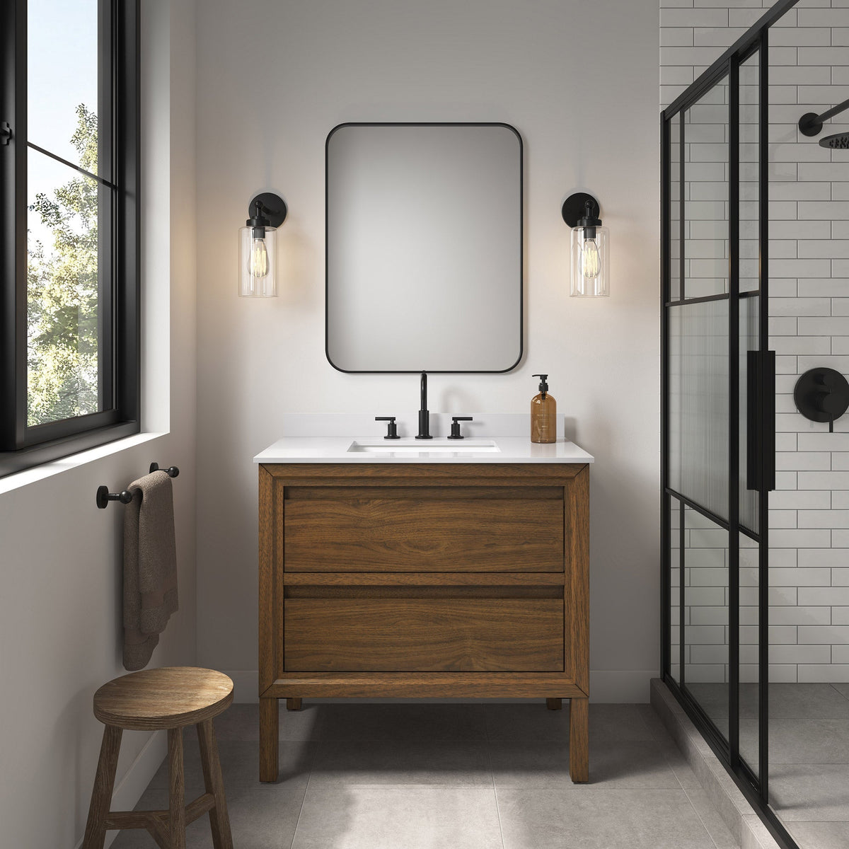 OVE Decors Tino Vanity in Pistachio Finish with Quartz Countertop