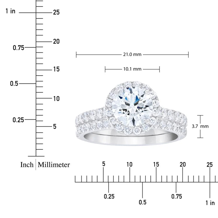 2.46 ctw Round Brilliant Cut, VVS2 Clarity, I Colour, Diamond Wedding Set